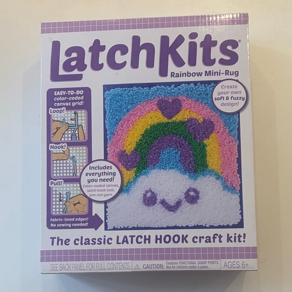LatchKits Rainbow Mini-Rug Craft Kit - Picture 1 of 3